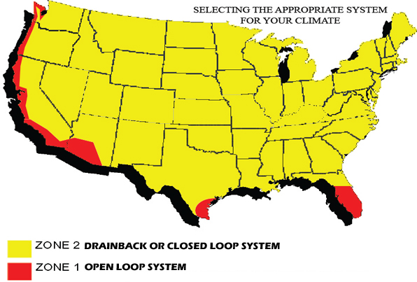 solar water heater map